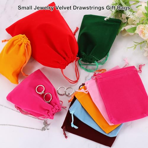 uxcell 20 Pcs Velvet Drawstring Bag, 4 x 5 Inch Jewelry Velvet Pouches Gift Bags for Wedding Party Favor Candy Jewelry Pac...