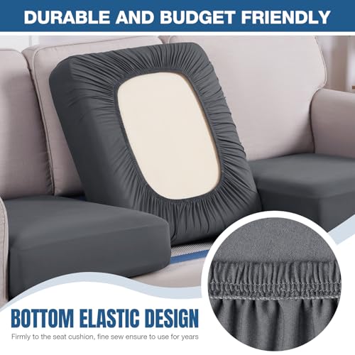 TAOCOCO Couch Cushion Covers 3 Pieces Stretch Couch Covers for 3 Cushion Couch, Sofa Seat Covers Soft Washable Furniture P...