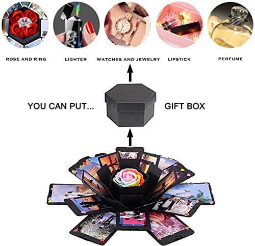 Explosion Gift Box 6 Faces - Custom Gifts for Boyfriend, Creative Handmade DIY Photo Album Scrapbook, 18.5x18.5 Inch Surpr...
