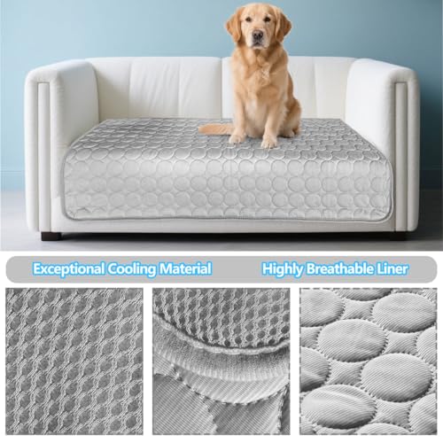SFYWMGS Dog Cooling mat, 59’’×40’’Washable Cooling Pad for Dogs, Large Dog mat Designed for Summer, Breathable and Easy to...