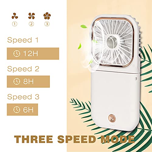 Portable Mini Fan Small Battery Operated Fan 5 in 1 as Power Bank,Phone Holder,Handheld Fan,Desk Fan, USB Rechargeable Per...