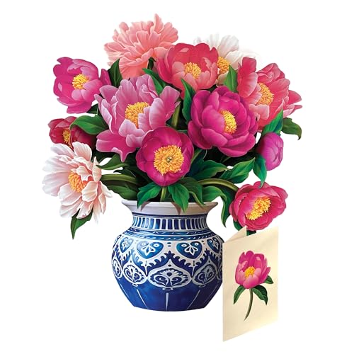 Freshcut Paper Peony Paradise 13 Inch Life-Sized 3D Pop Up Card – Birthday, Mothers Day, Thank You, Gifts for Mom and Her...