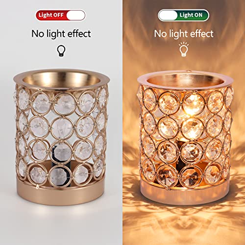 Crystal Wax Melt Warmer Candle Wax Warmer for Scented Wax 2 in 1 Wax Melts Fragrance Warmer Wax Cubes Melter Home Office D...
