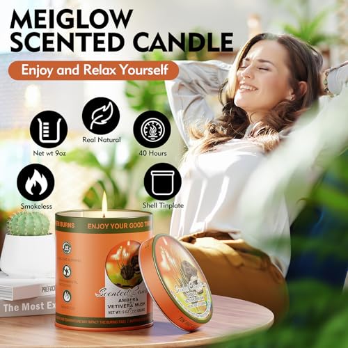 2 Pack Scented Candles (90 Total Burn Hours) - Soy Wax Candles 9 oz Each in Tin - Long Lasting Aromatherapy Candle Gift Se...