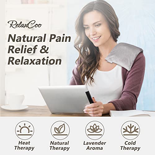 RelaxCoo Heating pad Microwavable with Washable Cover 6 * 12" Microwave Moist Heat Pad for Neck Shoulder, Cramps, Back Pai...