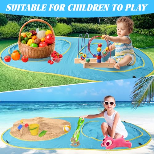 QTREE intelligence Baby Beach Tent-2 Pools Pop Up UPF 50+ Sunshade with Carry Bag, Portable for Travel,Beach,Camping,Indoor
