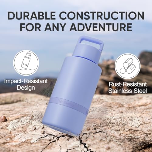 KEWIXY Insulated Dog Water Bottle with Travel Bowl, Dog Lover Gift, Portable Water Bottle Dispenser, Accessories for Car, ...