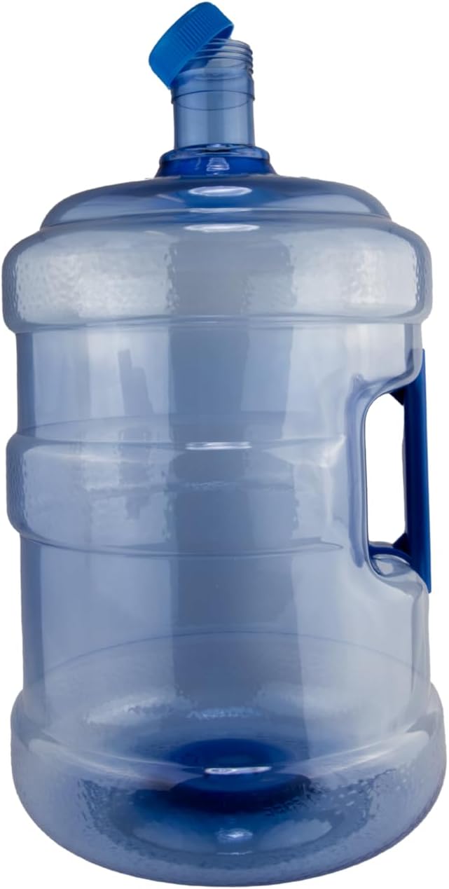 New Wave Enviro BPA Free PET Bottle, 5-Gallon Capacity, Screw Top, Designed for Durability with Integrated Handle, Blue Color