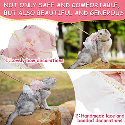Cat Harness and Leash Set Escape Proof Travel Cat Harness for Small Cat and Large Cat Blue Color Junsirs