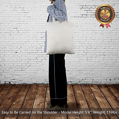 TOPDesign 12-Pack Economical 16"x15" Cotton Tote Bags, Lightweight Medium Reusable Grocery Shopping Cloth Bags, Suitable f...
