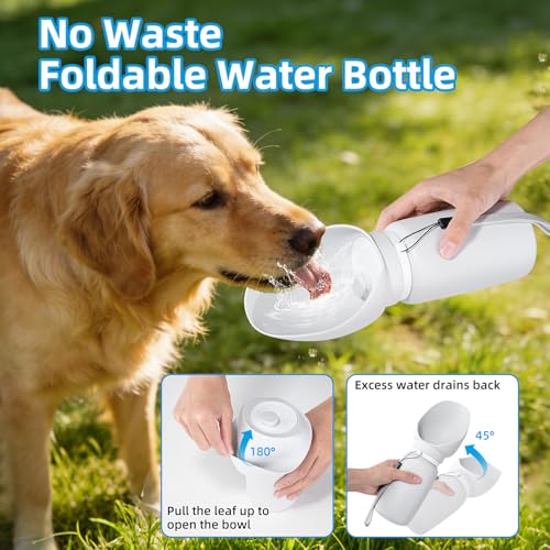 Dog Water Bottle, Leakproof Portable Water Bowl for Dog, Lightweight Water Bottle for Dogs, Food Grade Silicone, Collapsib...