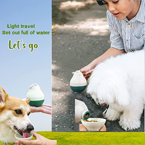 Dog Travel Water Bottle Detachable Bowl Leak Proof Portable ，Silicone Bottle Body，Collapsible and Suitable for Small Pets ...