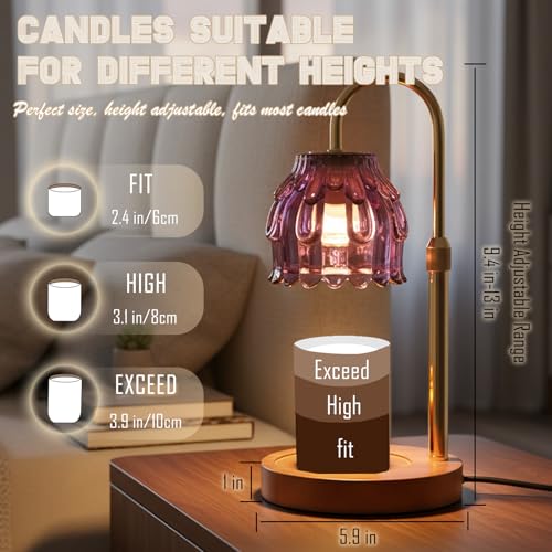 SJATMMA Candle Warmer Lamp with Timer and Dimmer Wax Warmer Lamp for Jar Candle with 2 Bulbs Birthday Christmas Housewarmi...