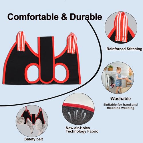 ATO-DJCX Cat Grooming Hammock Harness for Small Dogs,Pet Hammock Restraint Bag,Dog Grooming Sling for Trimming Nail and Ea...