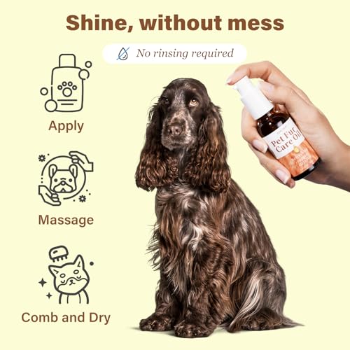 GJYC PET Pet Fur Care Oil - Detangles, Reduces Shedding - Adds Shine with Collagen & Natural Oils - Leave-in Conditioner f...