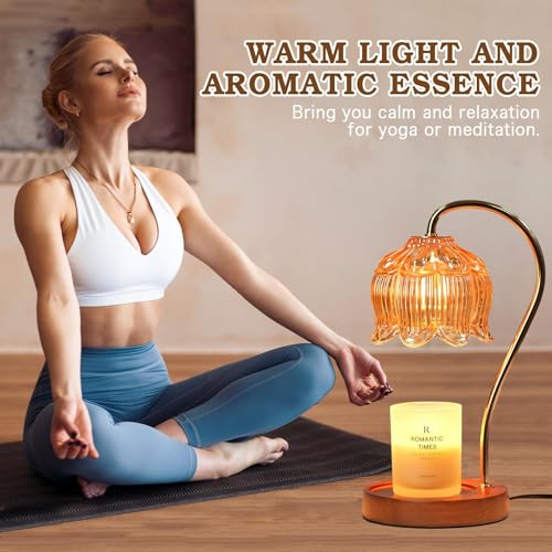 Funistree Flower Candle Warmer Lamp with Timer, Dimmable Candle Lamp Warmer, Mothers Day Birthday Gift for Women Her Mom, ...