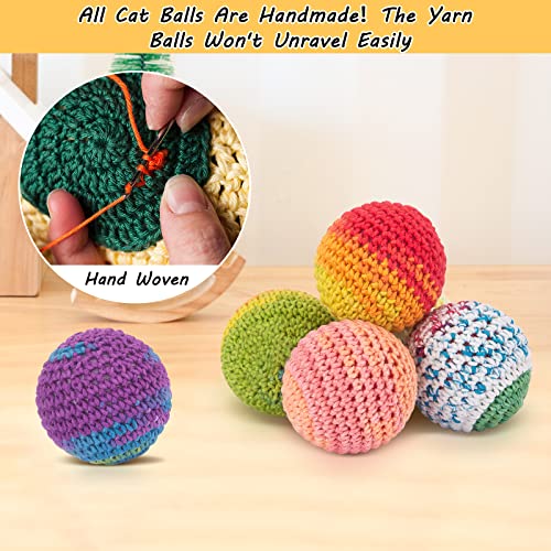 Retro Shaw Cat Toys Balls, Yarn Cat Ball with Bell Inside, Kitten Toys for Indoor Cats Kitty, Interactive Cat Nip Chew Toy...