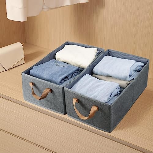 Fordonral Pack of 3 Large Capacity Storage Bins Closet Organizer System, Sturdy Foldable Storage Boxes for Organizing Clot...