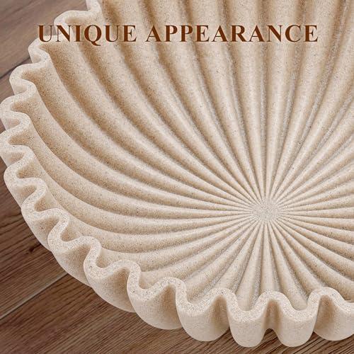 YMXYJM Large Decorative Bowl, Modern Handicraft Bowls for Home Decor, Decorative Fruit Bowl for Kitchen Counter, Ruffle De...