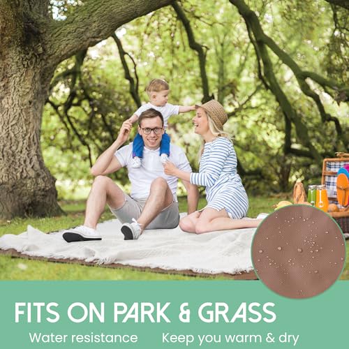 Tiny Land Picnic Blankets, 2 in1 Double Layer Waterproof Mat + Blanket, Foldable Beach Mat,Outdoor Blanket, Portable Campi...
