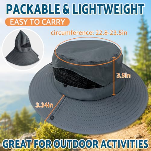 PFFY Sun Hats for Men Women Wide Brim Bucket Hat UPF 50+ Outdoor Beach Hiking Fishing Hat