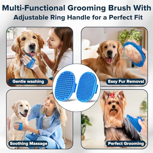 Augwind 6PCS Pet Grooming Kit for Dogs,Cats and Horses | Dog Washing Gloves | Dog Bath Brush | Dog Bath Gloves | Dog Shamp...