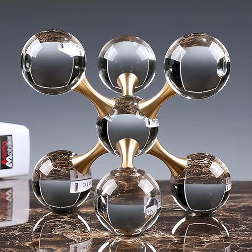 6.7 inch Transparent Golden Crystal Ball, Living Room Decor, Gold Modern Western House Decor Aesthetic, Home Decor Living ...