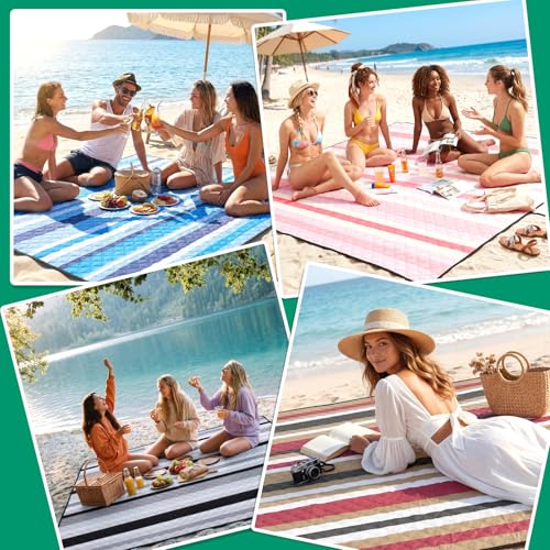 RYCHIC Waterproof Picnic Blanket Beach Outdoor Camping Mat Extra Large Foldable Cute Big Travel Essential Accessories Gift...