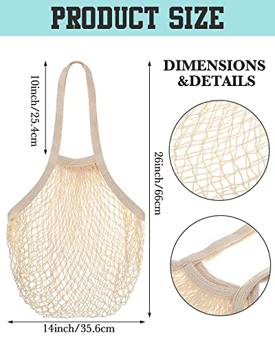 Eccliy 12 Pieces Reusable Cotton Mesh Grocery Bag Farmers Bags Net Shopping Beach Organizer Bulk Aesthetic Portable Tote w...