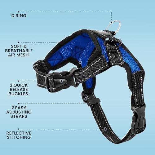 Copatchy No Pull Reflective Adjustable Dog Harness With Handle- Comfortable Soft All Weather Mesh, Easy On Puppy Harness F...