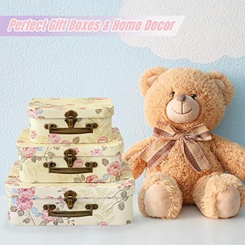 Amedoo Paperboard Suitcases(Set of 3), Gift Boxes With Lids For Presents, Photo Storage, Dolls, Perfect for Home Decoratio...