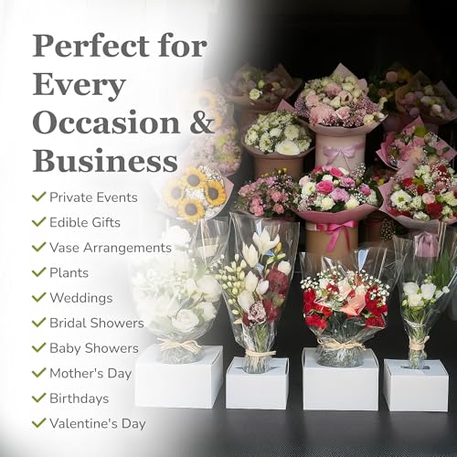 the florist Supply Flower Transportation Box - 25 Pack 6 x 6 x 4.1 Inch, Flower Boxes for Arrangements, Quick Pop & Lock S...