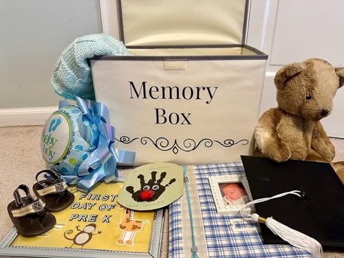Pear Tree Essentials Memory Storage Box - Baby Keepsakes, Travel memories, Loved Ones Treasured Keepsakes.