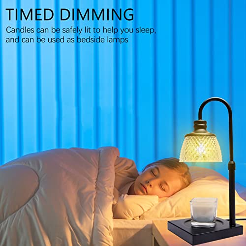 NEARUS Candle Warmer Lamp, Auto Shut Off with Timer Control, Brightness Heat Level Control with Dimmable Switch, Height Ad...