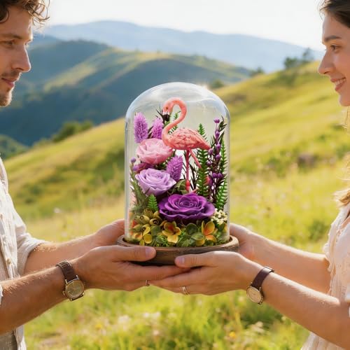 HUACHIPLUS Forever Gifts for Mom: Big Flower Big Love-Mothers Day Flowers for Mom Wife Grandma-Eternal Flower with Flaming...