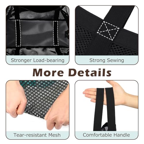 Fammart Mesh Beach Bag with Zipper, Large Beach Tote for Women, Toys Pool Swim Bag Travel Vacation Cruise Essentials