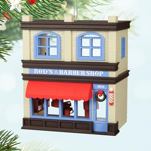 Hallmark Keepsake Christmas Ornament 2024, Nostalgic Houses and Shops Rod's Barbershop 2024, Family Gifts