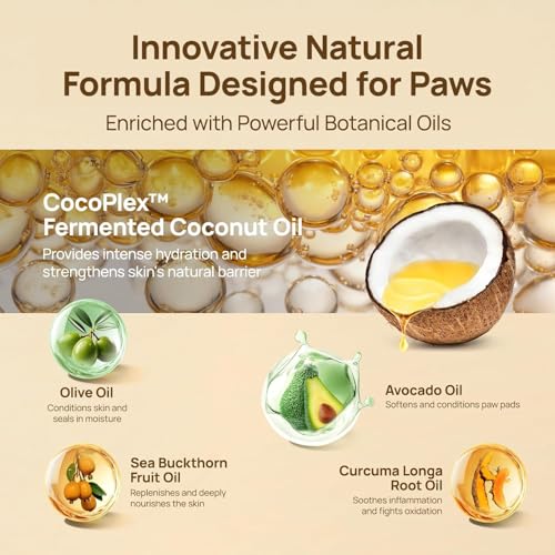 HICC PET Dog Paw Balm 0.21 oz Travel Pack for Dogs & Cats, All-Natural Paw Balm Dogs Lick Safe, Moisturizing and Healing D...