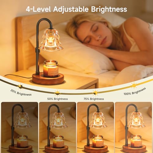 Vitelum Candle Warmer Lamp with Timer & Dimmer, Electric Wax Melter for Jar Candles, Safe Flameless Candle Warmer Light fo...