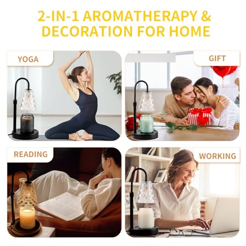 RMFSH Candle Warmer Lamp with Timer Dimmable, for Mom Women Birthday, House Warming Gifts New Home Decor, Wax Melt Warmer ...