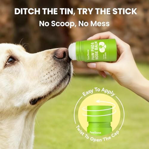 PawSono Lick-Safe Dog Paw & Nose Balm with Coconut Oil | All-Natural Moisturizer & Soother for Dry, Cracked Pads & Snout |...