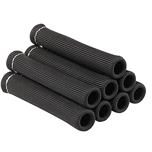Spark Plug Wire Heat Shield Sleeve Protection 2500 High Temp Heat Tape Protect 8-Pack (Black)