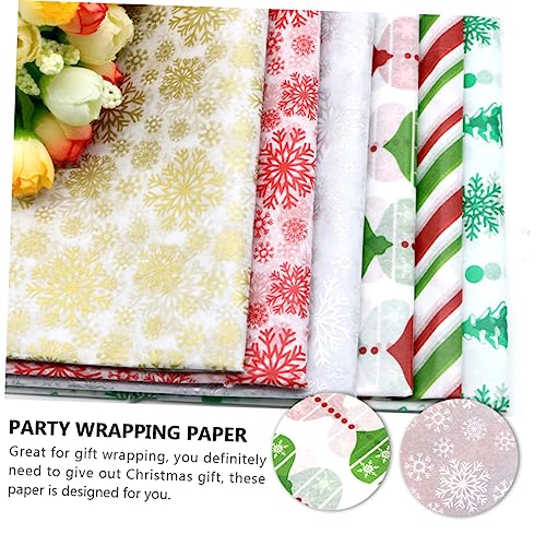 FOMIYES 50pcs Christmas Wrapping Paper Festive Flower Packaging Paper Versatile for Decorations Arts Crafts Easy to Fold f...