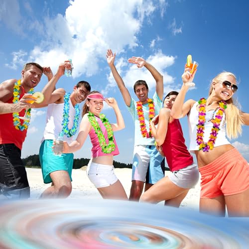 GoodUping 12 Counts Thickened Hawaiian Leis, Perfect Luau Party Supplies for Summer Beach Vacations, Essential Party Decor...