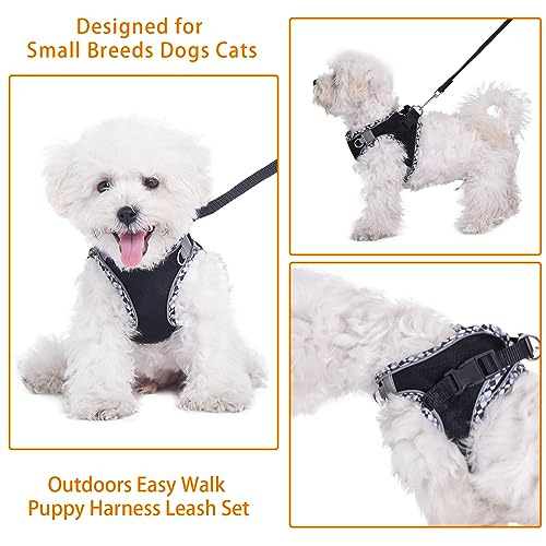 PETPUBGNZS Cute Plaid No Pull Dog Harness for Small Dogs Soft Mesh Small Dog Harness and Leash Set Easy Walk Step in Puppy...