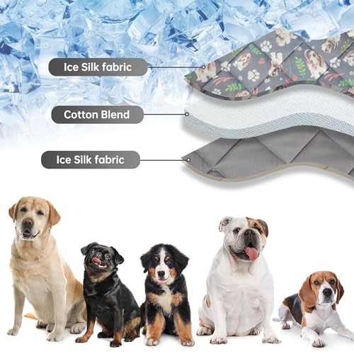 Fuz Bigaza Dog Cooling Mat, Pet Washable Non-Toxic Summer Dogs Cats Cooling Pads Sleeping Kennel Mats Cool Ice Blanket for...