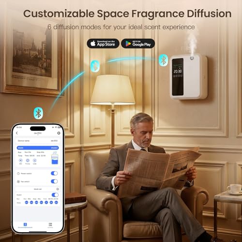 Waterless Essential Oil Diffuser for Large Room, 500ml Hotel Scent Diffuser, Cold Air Scent Machine, Covers Up to 3500 Sq ...