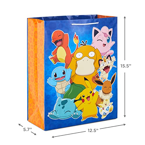 Hallmark Pokémon Gift Bag Bundle (9" Medium PokéBall and 15" Extra Large Pikachu) for Kids, Birthdays, Christmas, Valentin...