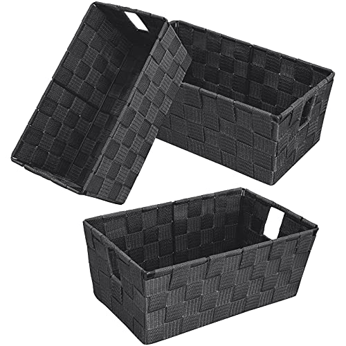 homyfort Woven Shelf Storage Tote Basket Bins Container, Storage Boxes Cube Organizer with Built-in Handles for Bedroom, O...