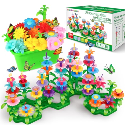 SpringFlower Toys for Girls 3 4 5 6 7 Years Old, Flower Garden Building Kit with Storage case,Educational STEM Toy and Pre...